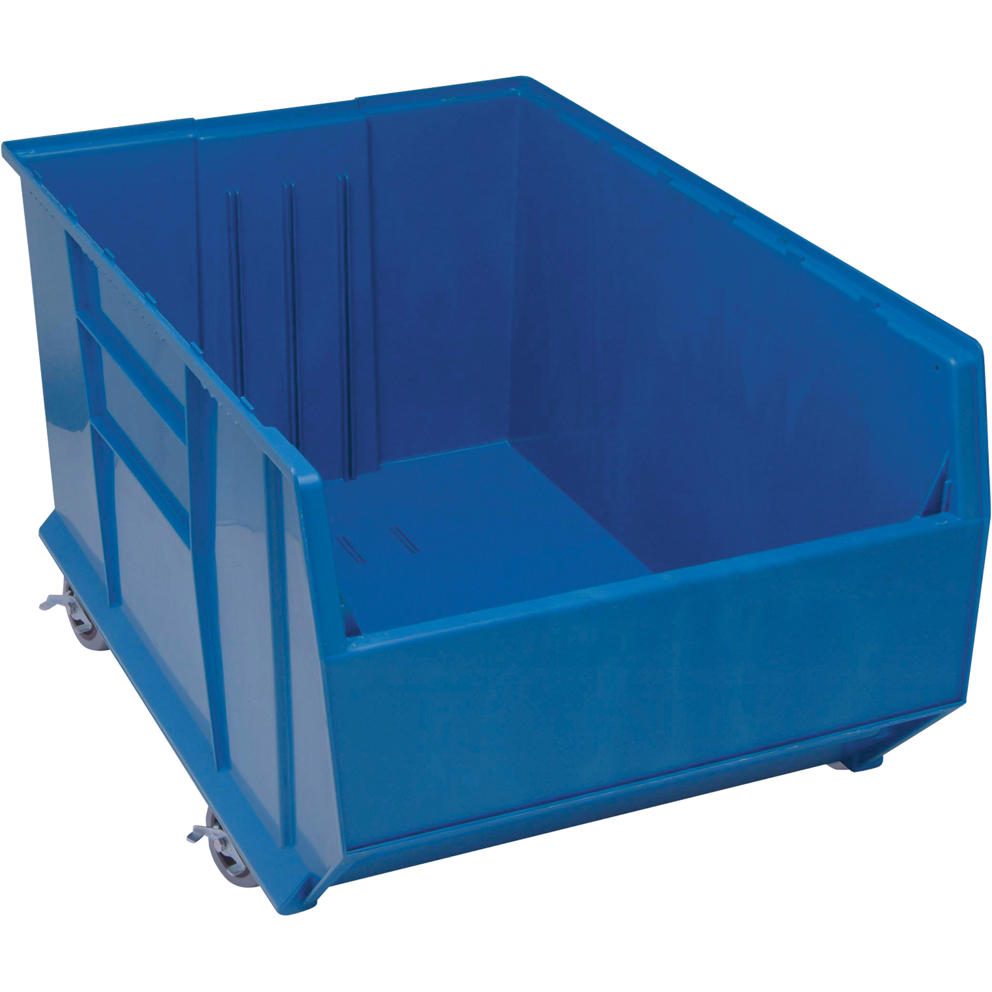 Quantum Rack Bin with 4 Casters, Blue, 41 7/8in.L x 23 7/8in.W x 17 1/2in.H, Blue, Model# QRB256MOBBL